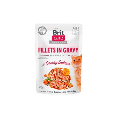 Brit care cat fillet in gravy with savory salmon 85 grs