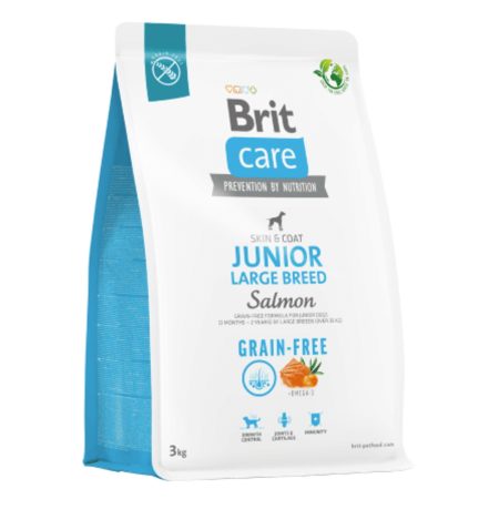 Brit care dog grain free junior large breed salmon 3 kg