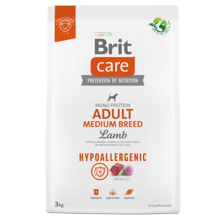 Brit care dog hypoallergenic adulto medium breed lamb 3kg