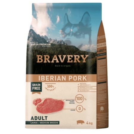 Bravery adult iberian pork larg/med  4 kg