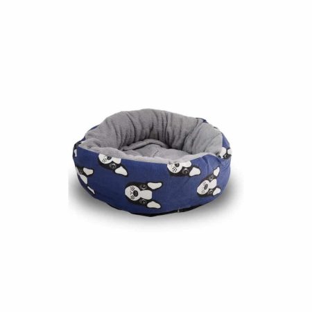 Cama polar estampa azul m