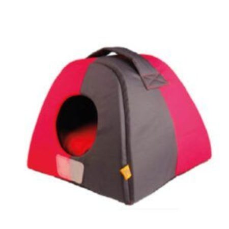Cama casa gigwi grande color gris/rosado